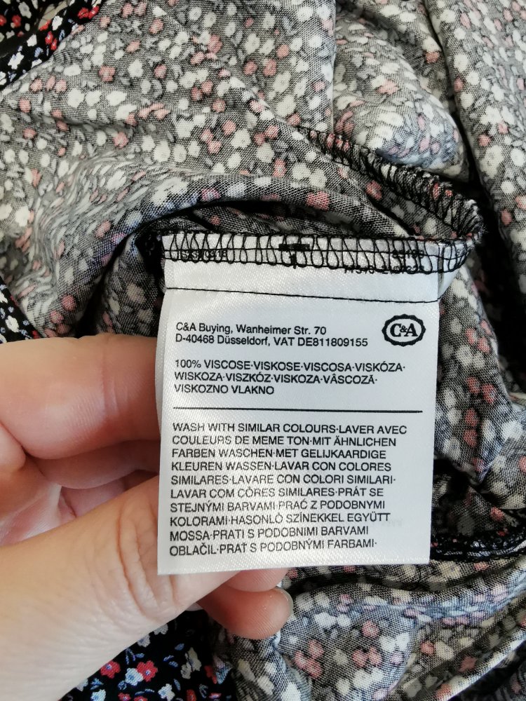 Millefleur Blümchenmuster Bluse dunkelblau Gr. 42 Yessica by C&A 