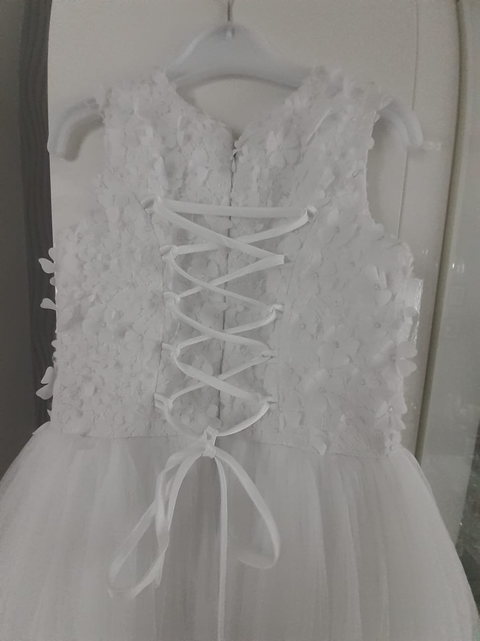 Kleid, Kommunionskleid, Gr.152/158, weiß, lang, mit Jäckchen