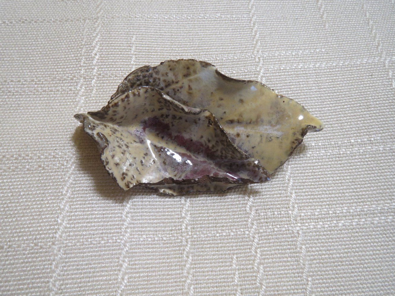 Brosche, Vinage, Herbst, 2 Blätter
