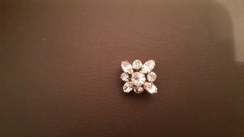 Brosche, Vintage, klein, Strasssteine