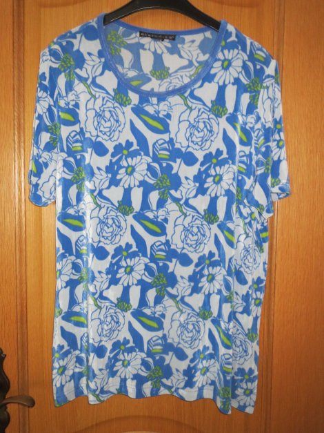 2-Teile, Rock und Shirt, Gr.42/M, blau-gelb