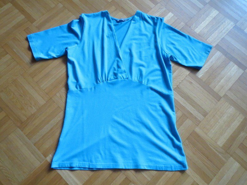 Shirt,Tunika, Gr.38/S, türkis, V-Ausschnitt