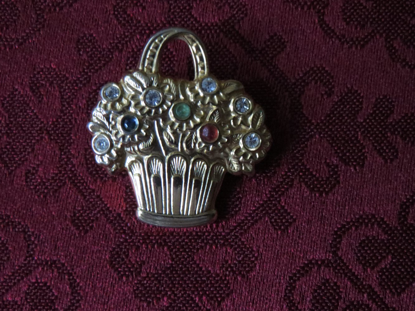 Brosche, Vintage, Körbchen