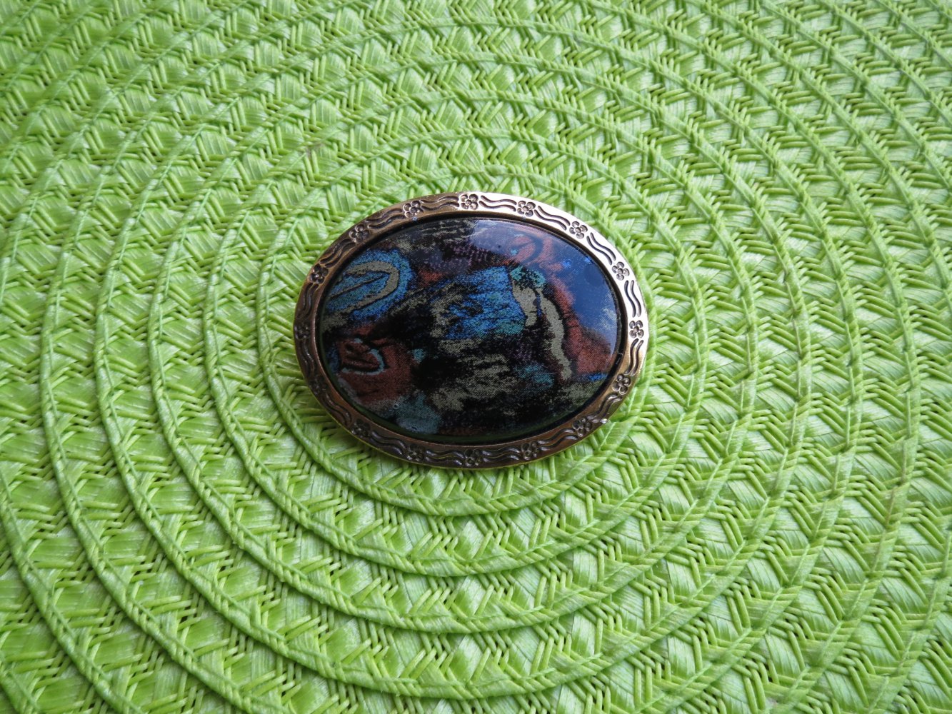 Brosche, Vintage, oval