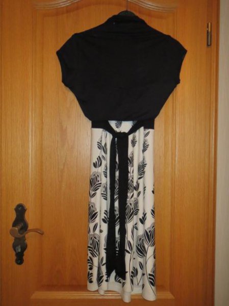 Kleid, mit Jäckchen, Gr.XS/S, schwarz-weiß