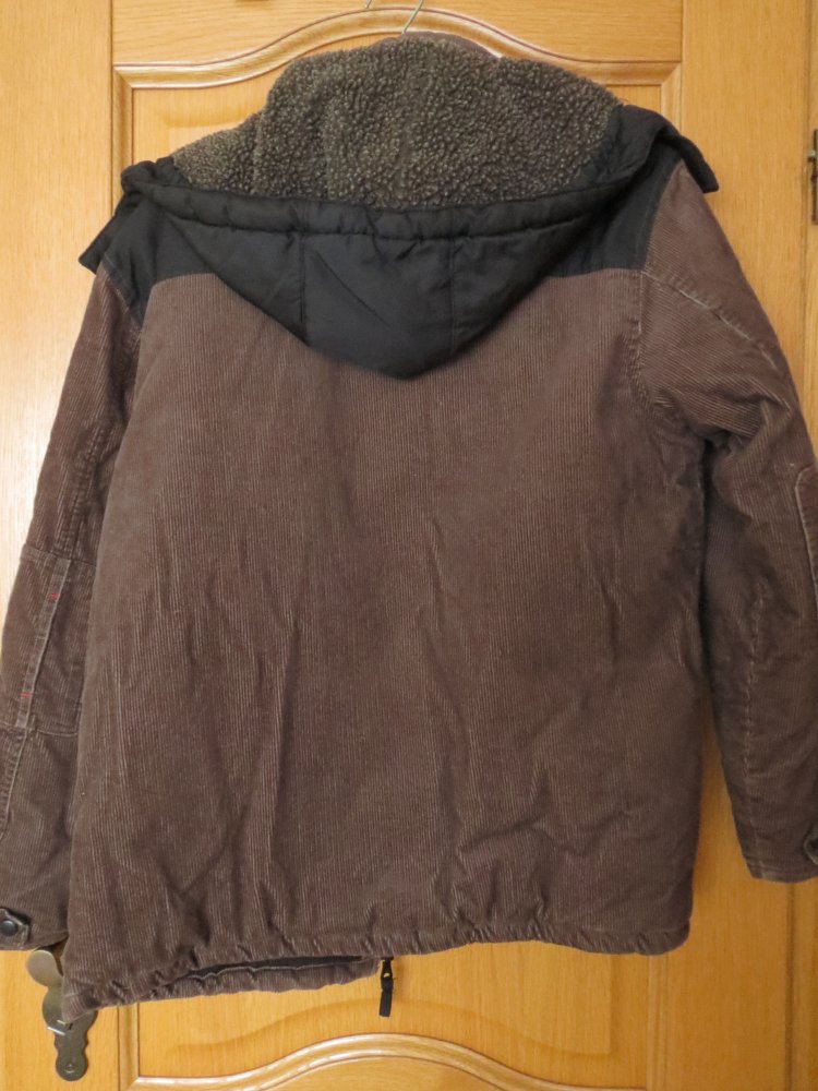  Winterjacke mit Kapuze, Gr.176, braun, Cord