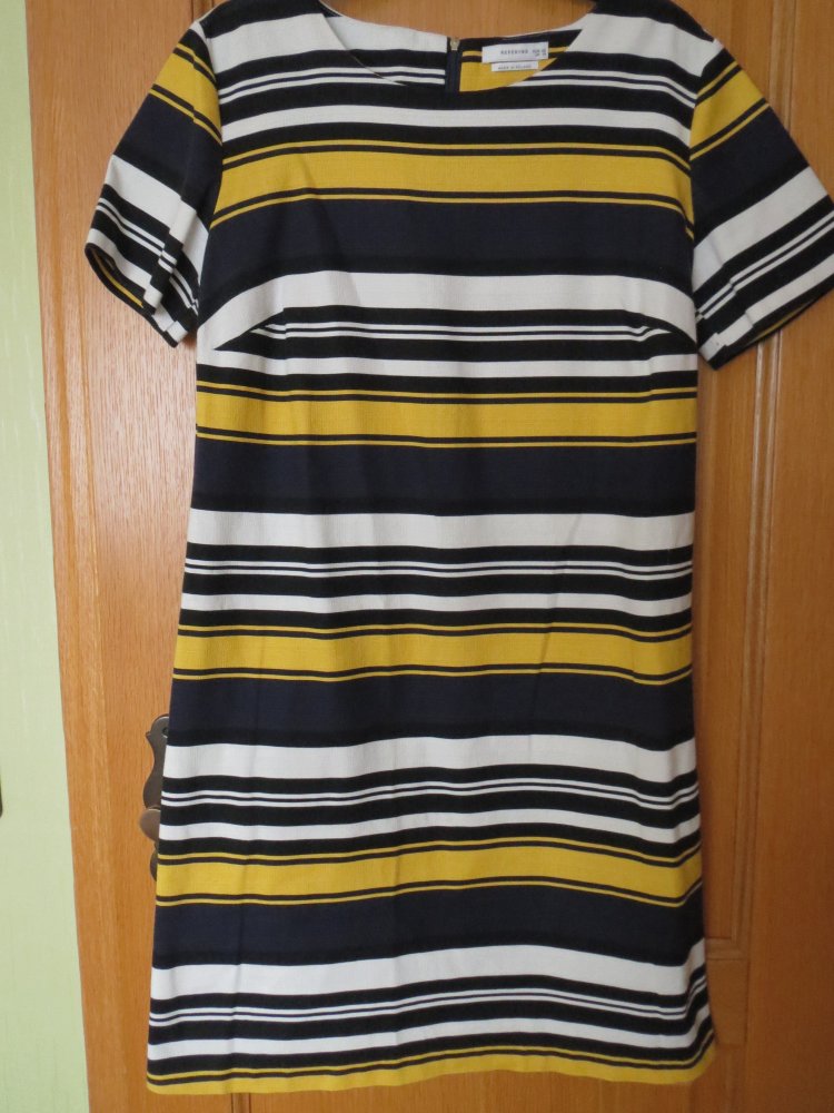 Kleid, Gr.42/M, gestreift, Kurzarm