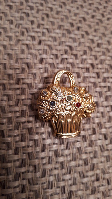Brosche, Vintage, Körbchen