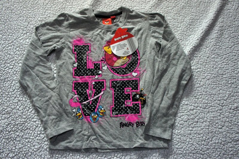 Angry Birds Langarmshirt grau Neu Gr. 122 128