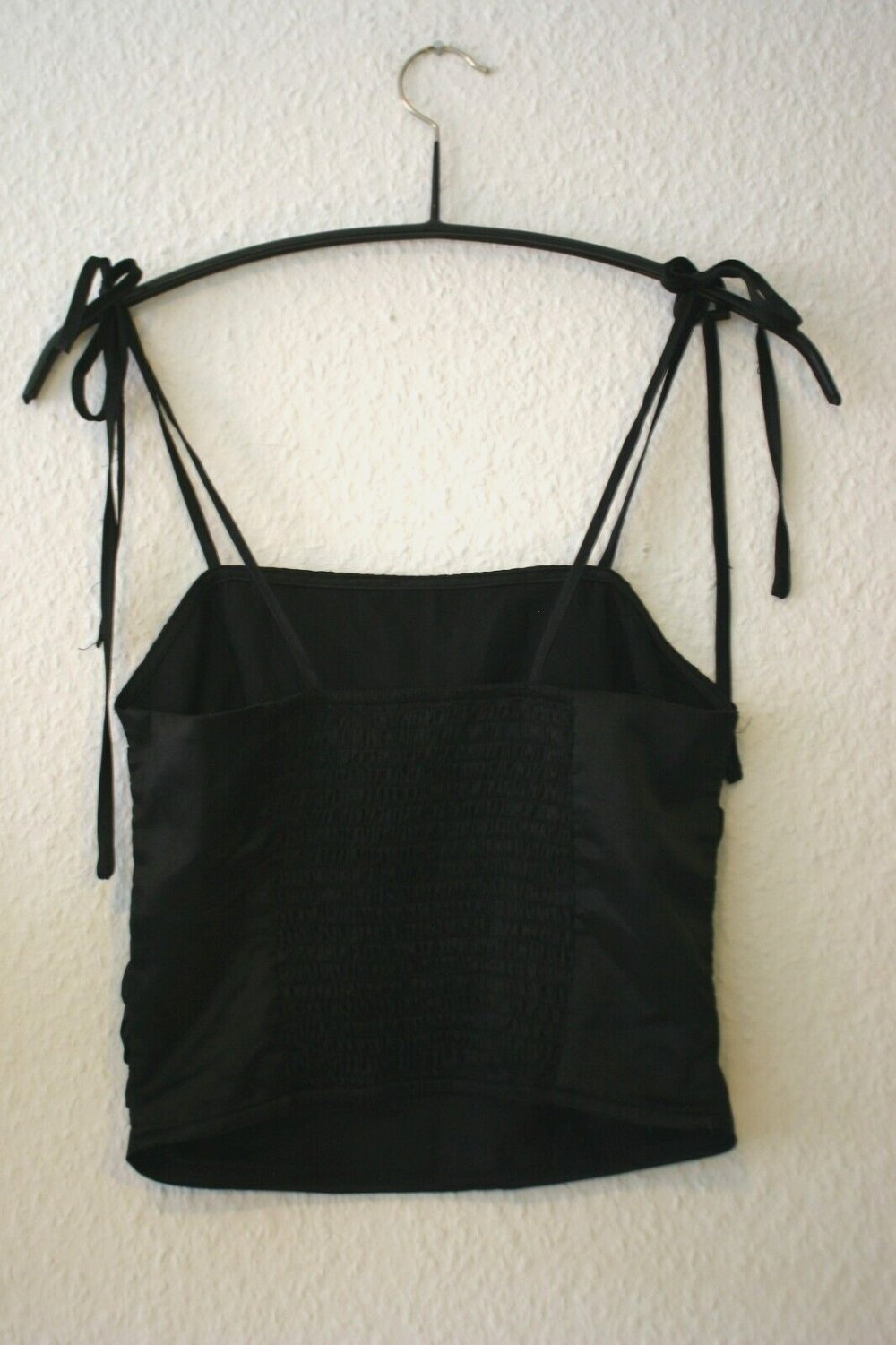 Satin Crop Top | Gr. 34 | schwarz | Shein