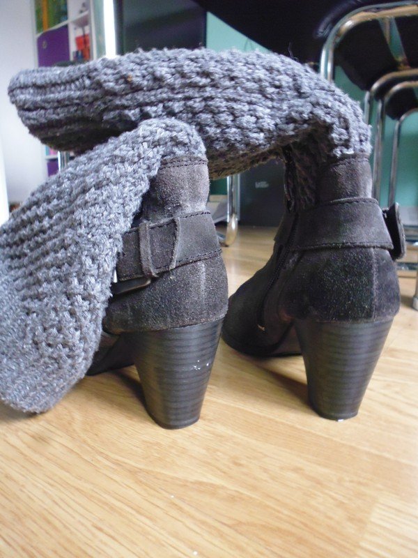 graue Schlupf Stulpen Stiefel Gr. 38 Tamaris