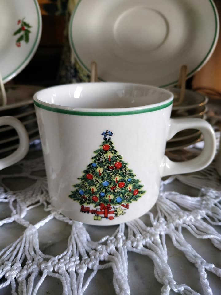 Weihnachts Kaffe Service vintage 90s 90er Weihnachten