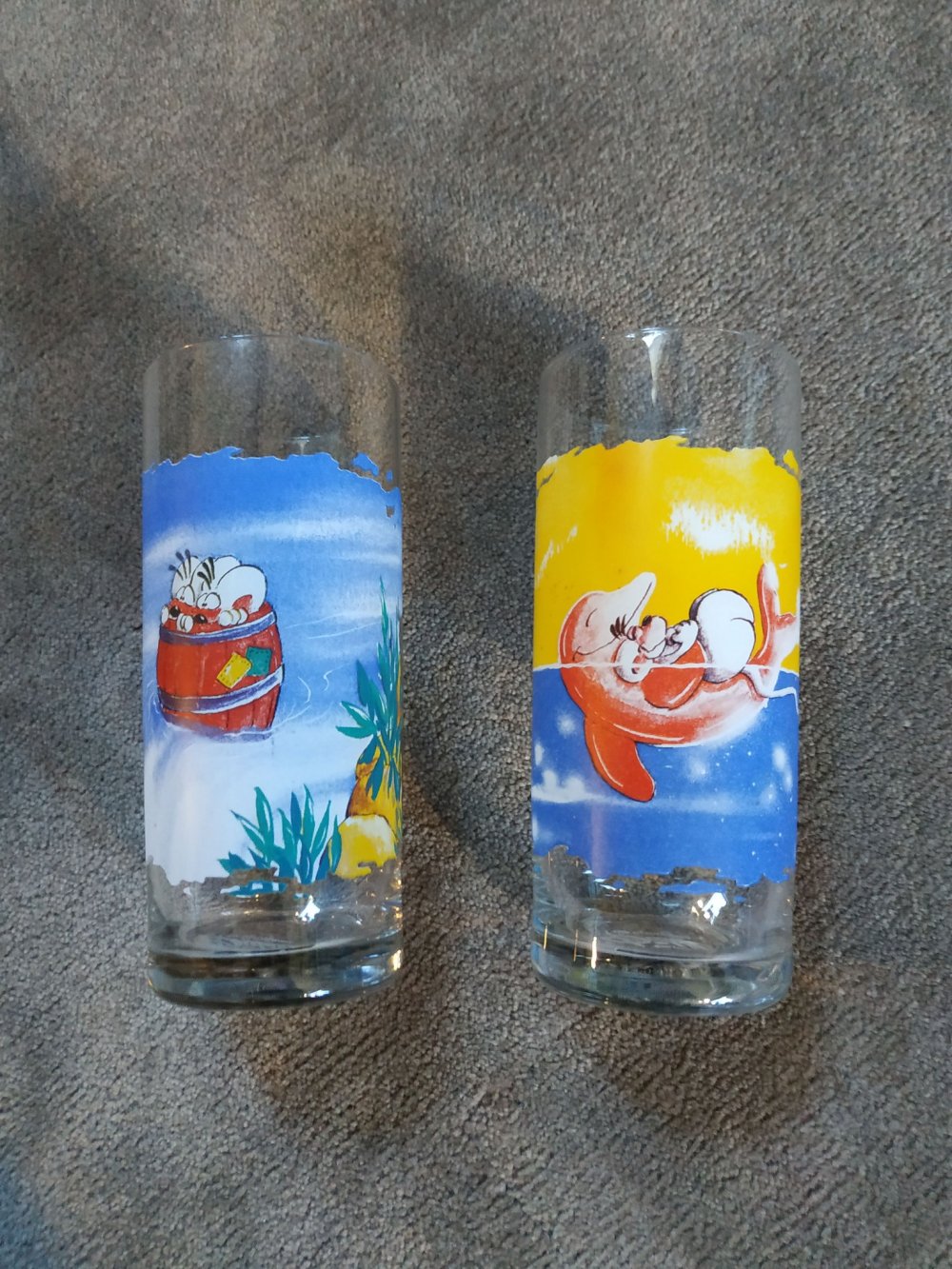 Original 90er Jahre Diddl Maus Trinkgläser Set