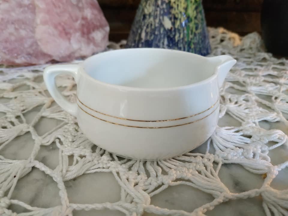 Vintage J&C Minerva Milch Kännchen Porzellan Goldrand 20s 20er