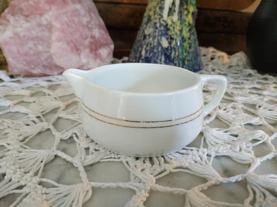 Vintage J&C Minerva Milch Kännchen Porzellan Goldrand 20s 20er
