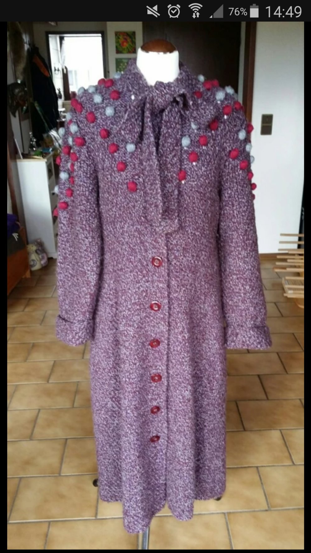 Unikat True Vintage 70s Woll Strick Mantel Volklore Trachten Blogger