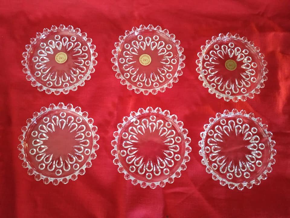 Vintage 60s 60er Jahre Bleiglas Untersetzer Glas Glasuntersetzer