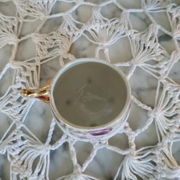 Vintage romantischer Süßstoffbehälter Porzellan Rosen Gold