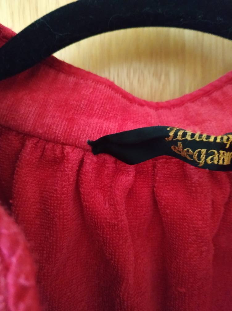 Vintage Triumph 60s 60er Jahre Frottee Bademantel Magenta