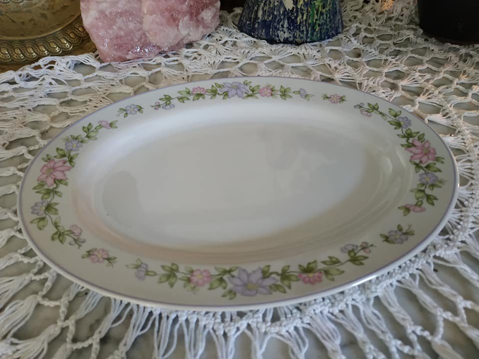 Vintage 90s 90er Jahre Sandra Rich Porzellan Platte Blumen