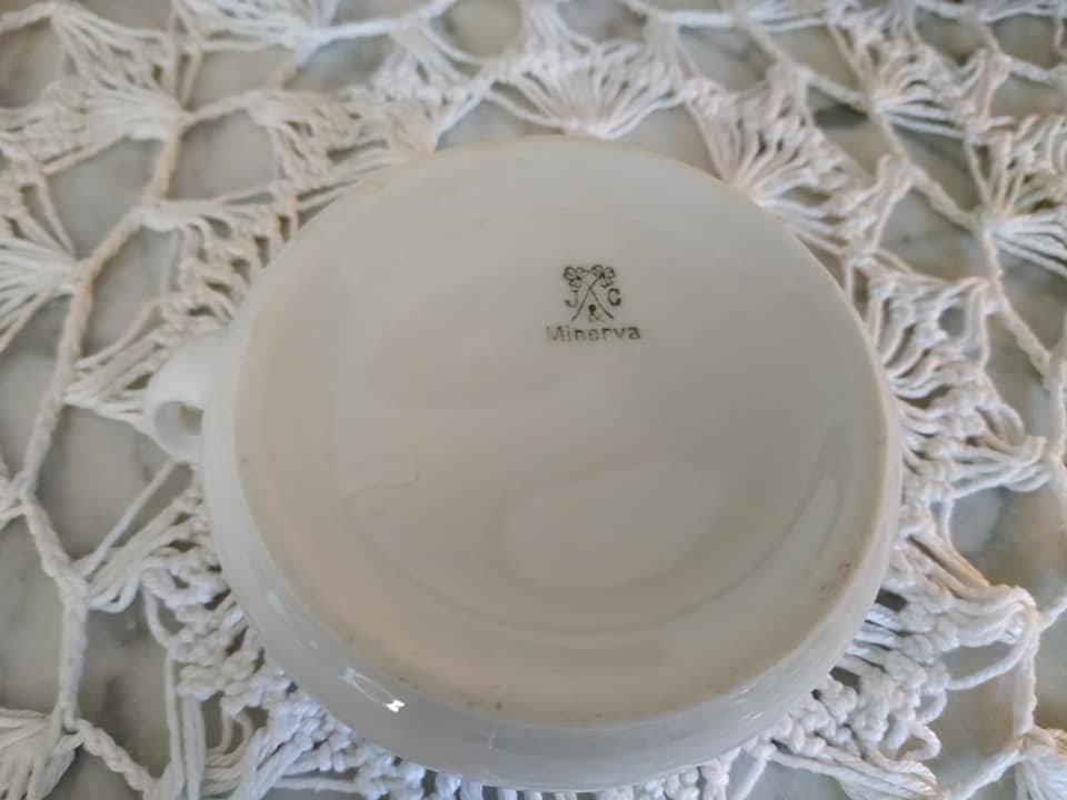 Vintage J&C Minerva Milch Kännchen Porzellan Goldrand 20s 20er