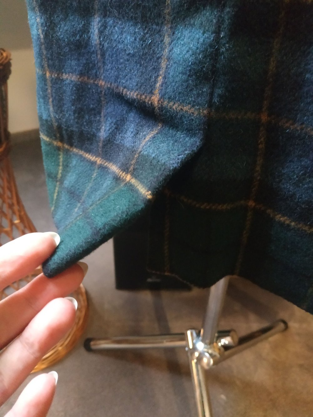 True Vintage Woll Bleistift Rock Tartan Dark Acedemia