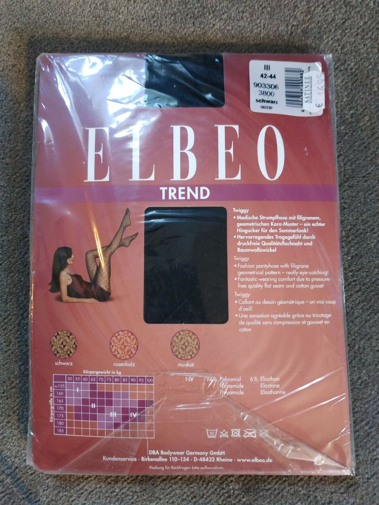 ELBEO Trend Strumpfhose Schwarz Muster
