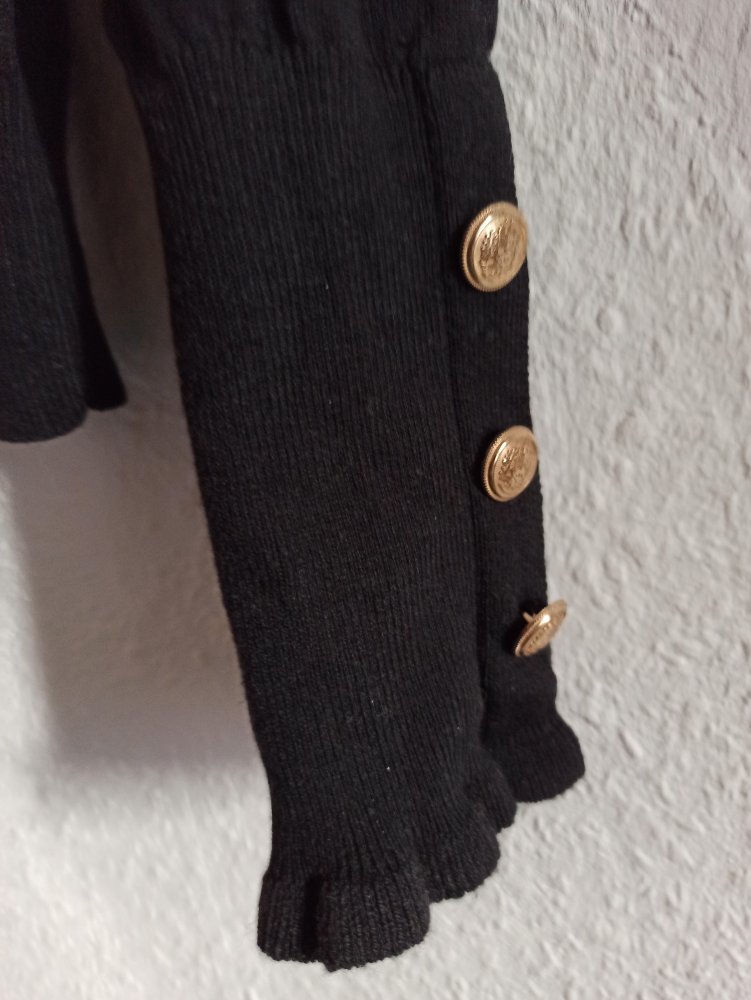 Chicer schwarzer Feinstrickpulli