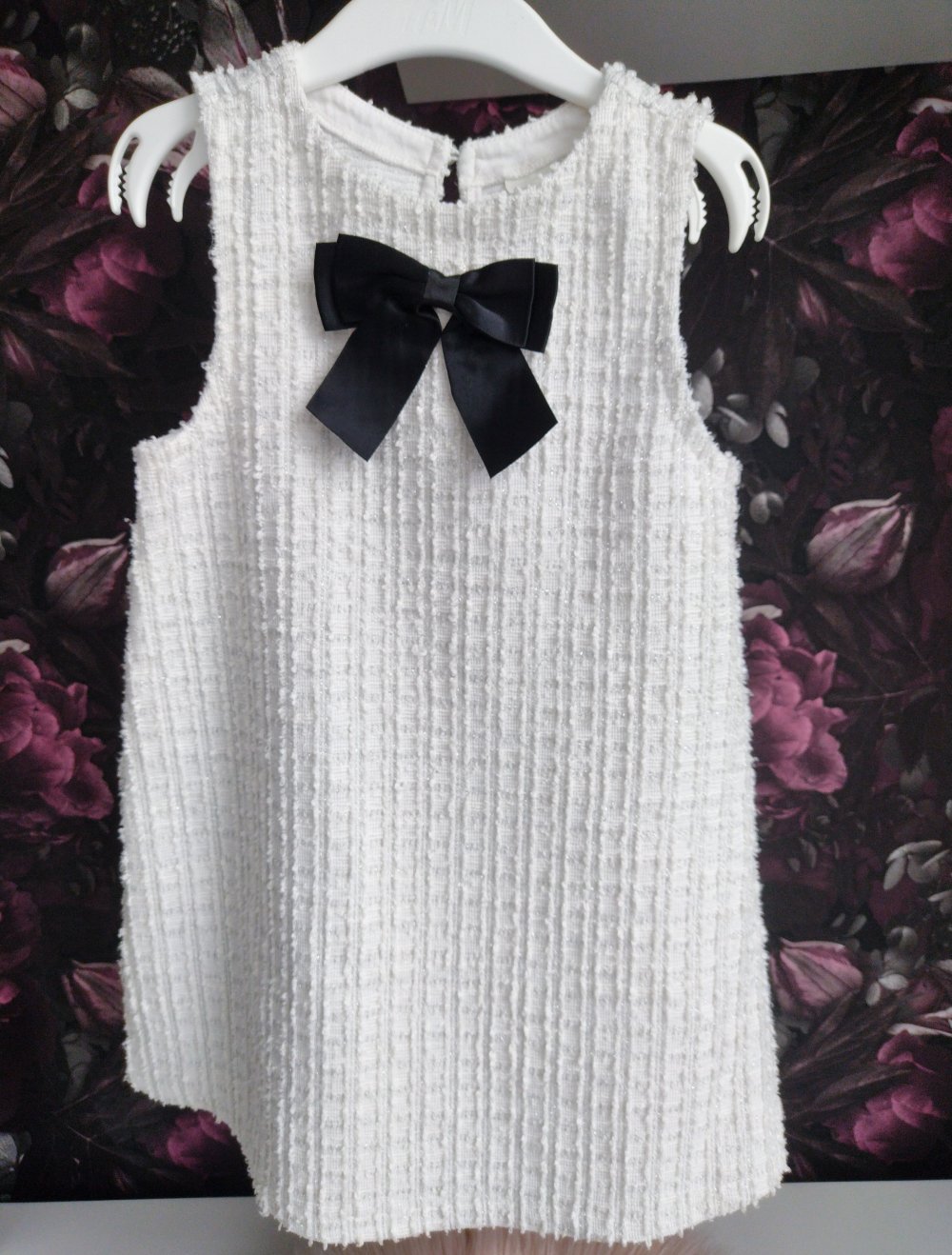 Set ° kleid ° Langarmshirt ° weiß ° schwarz ° Glitzer ° 98/104