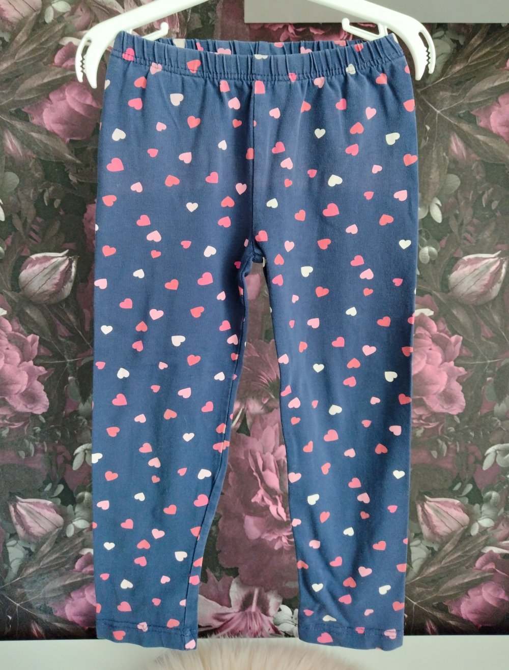Leggings ° dunkelblau ° Herz ° rosa ° 104