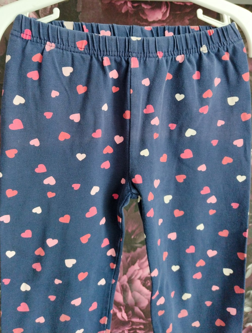 Leggings ° dunkelblau ° Herz ° rosa ° 104