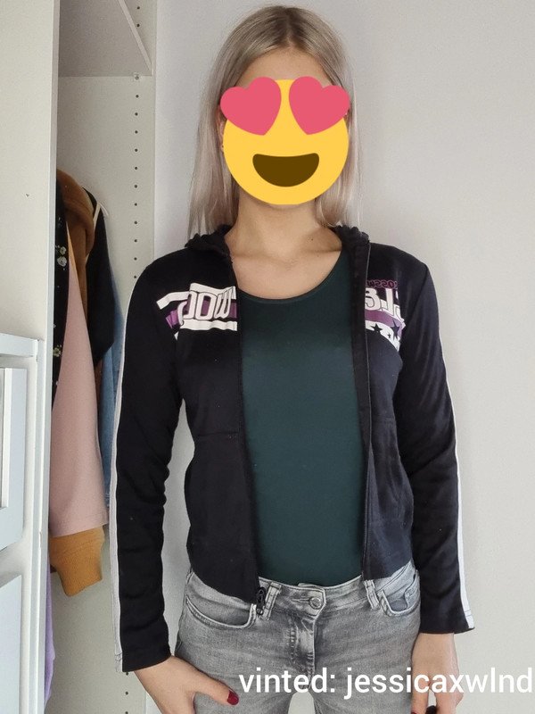 Überzieher Strickjacke Zipper Kapuzenjacke Sweatshirtjacke Hoodiejacke