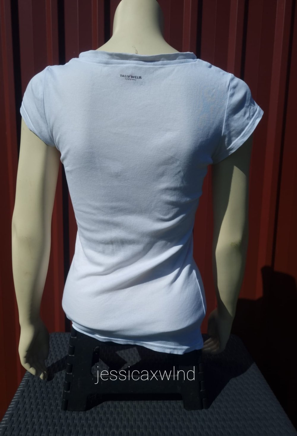 Tally Weijl T-Shirt V-Ausschnitt weiß
