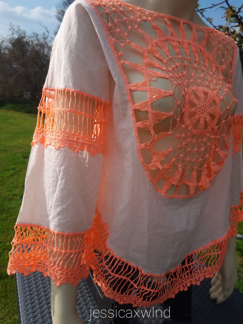 Boho Vintage 2000 Y2K Festival Neon Sommer Strand Oberteil
