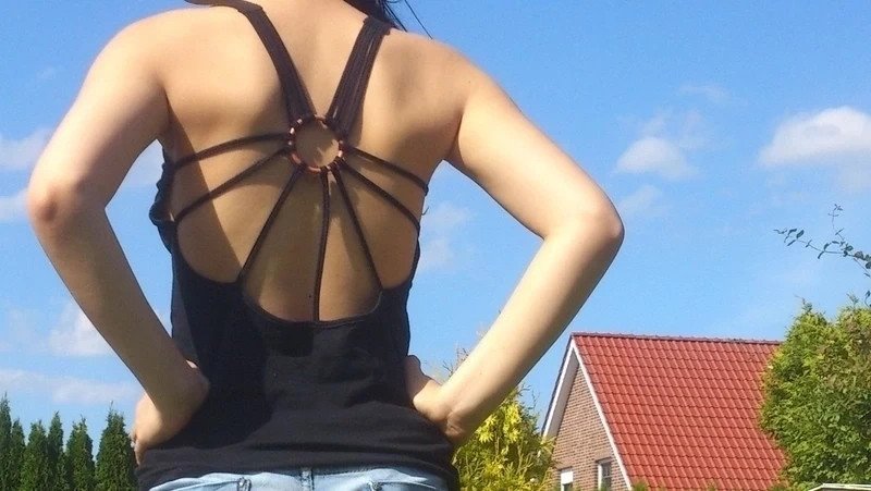 Rückenfrei Print Tanktop