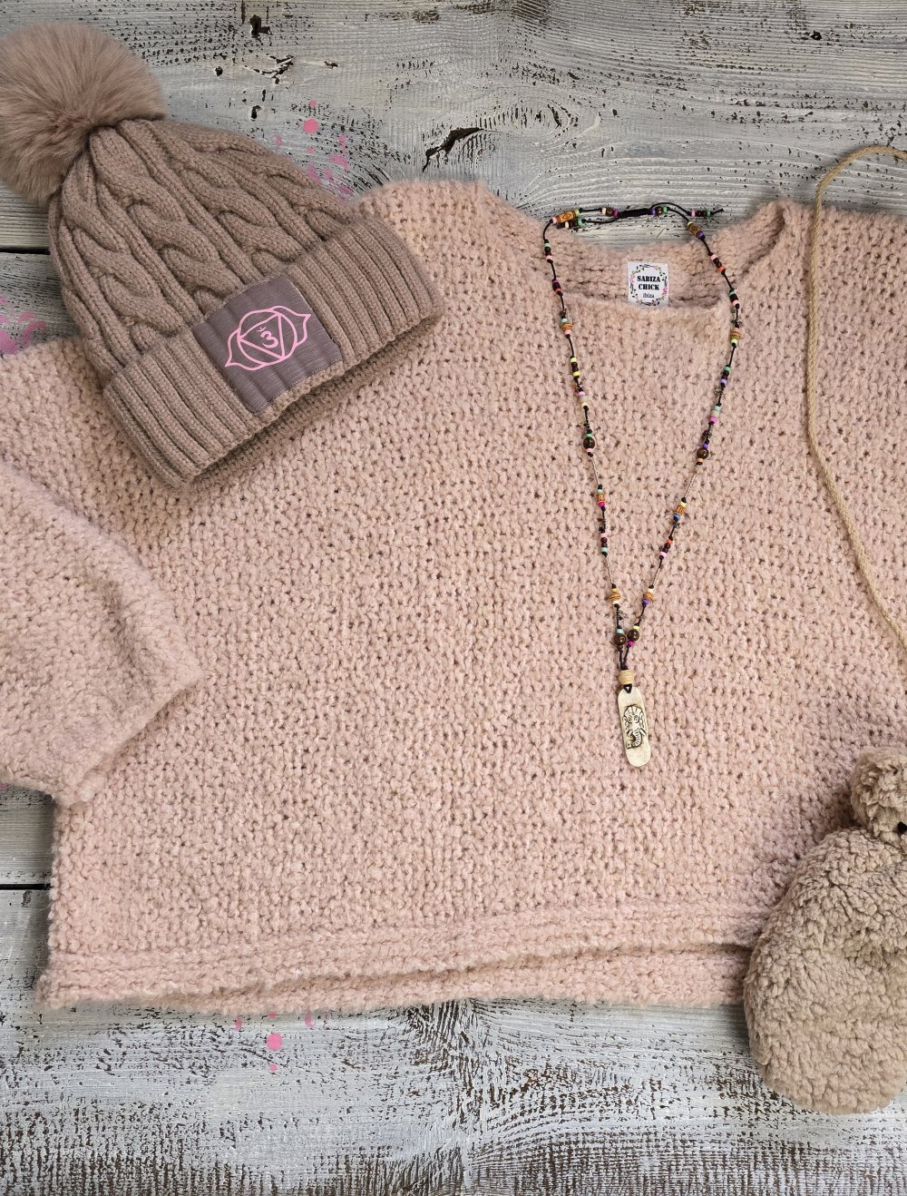 Teddy Boucle Kastenpulli Alpaka Ibiza