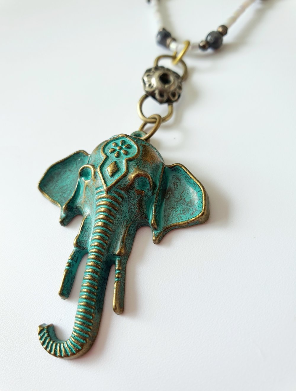 Ganesha Glückskette Perlmutt Onyx Achat Ibiza