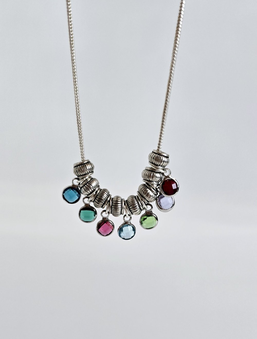 Regenbogen Kristall Kette 925