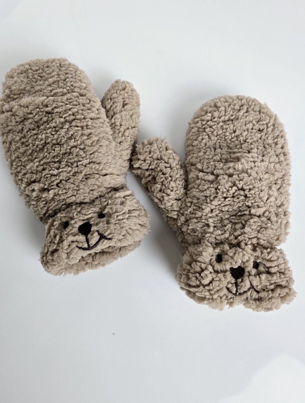 Teddy Handschuhe Fäustlinge braun