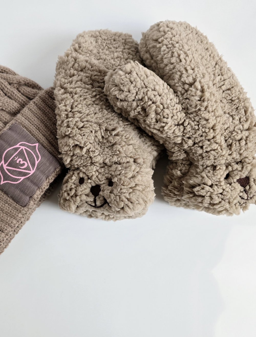 Teddy Handschuhe Fäustlinge braun