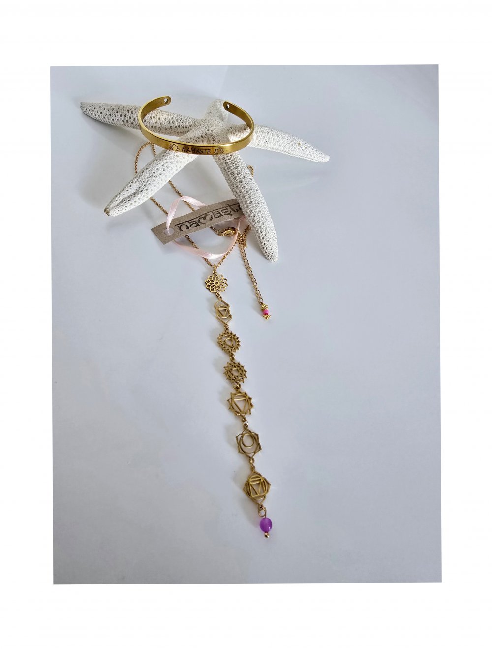 7 Chakren Chakra Kette vergoldet Ibiza