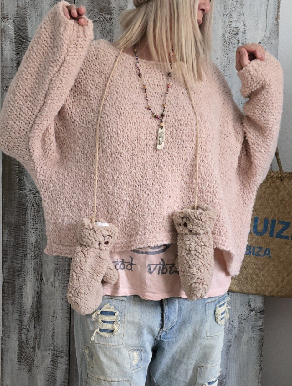 Teddy Boucle Kastenpulli Alpaka Ibiza