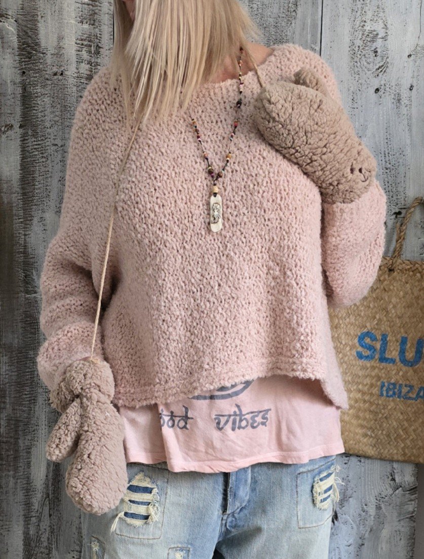 Teddy Boucle Kastenpulli Alpaka Ibiza