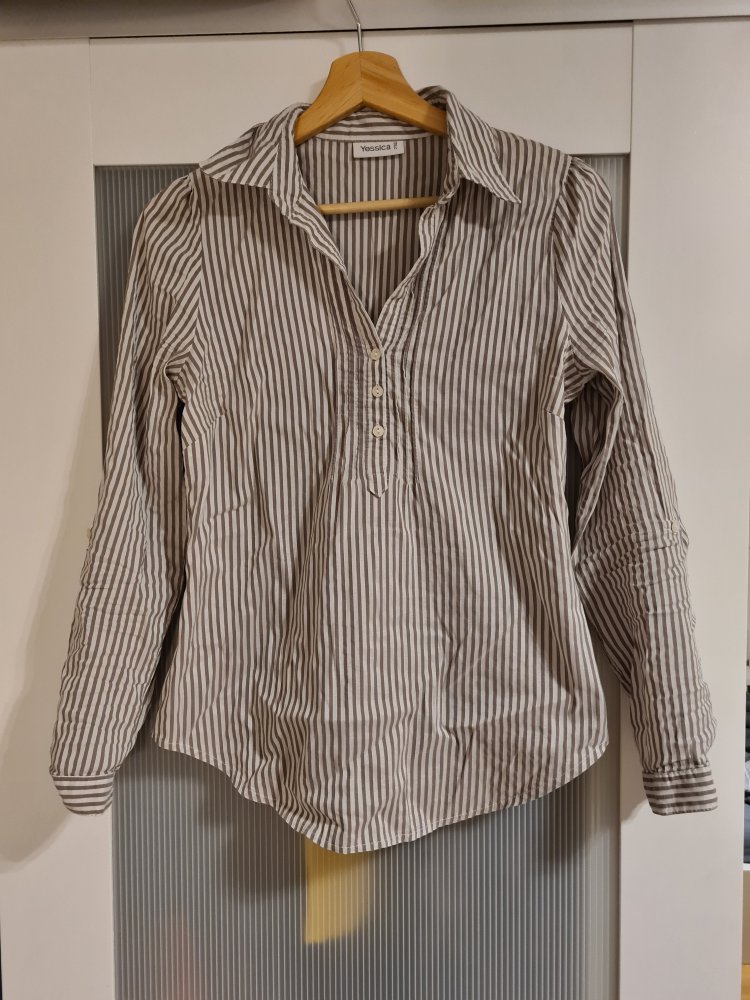 Gestreifte Bluse mit Elasthan