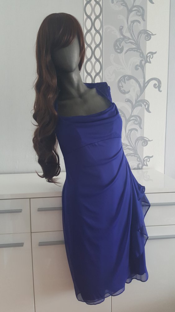 .:: Blaues Marine Kleid mit Spitzen 16 also 44 XL ::.