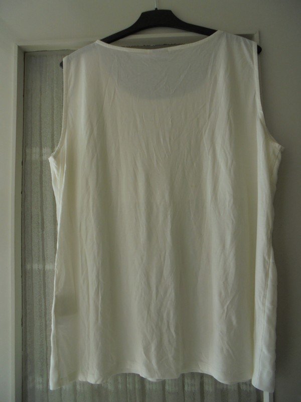 Ärmellose Tunika wollweiß C&A mit Chiffon Gr. 50