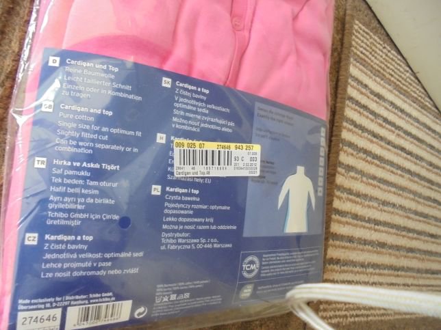 Tchibo TCM Damen Cardigan & Top Grösse 48 pink weiß Baumwolle OVP