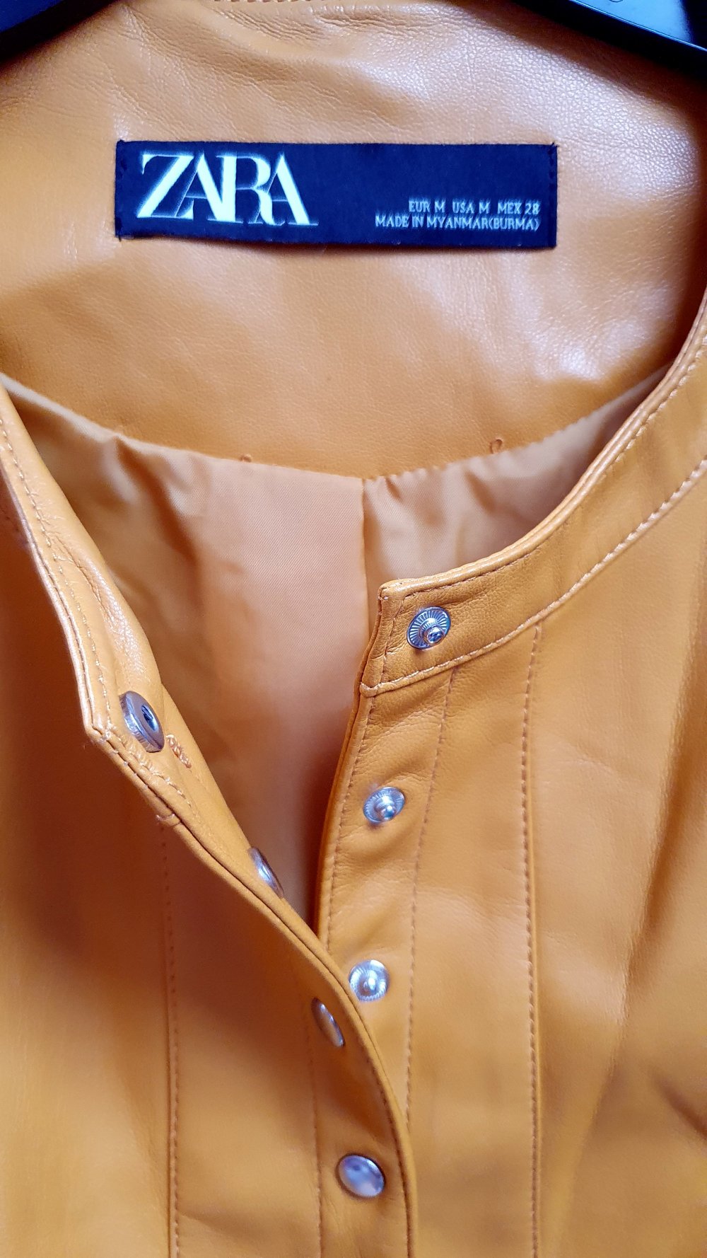 Zara Kunstlederjacke Gr. M senffarben