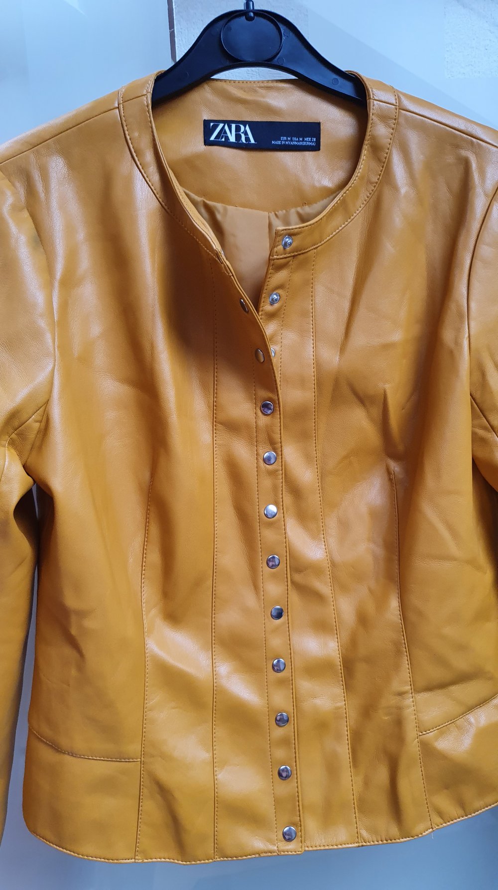 Zara Kunstlederjacke Gr. M senffarben