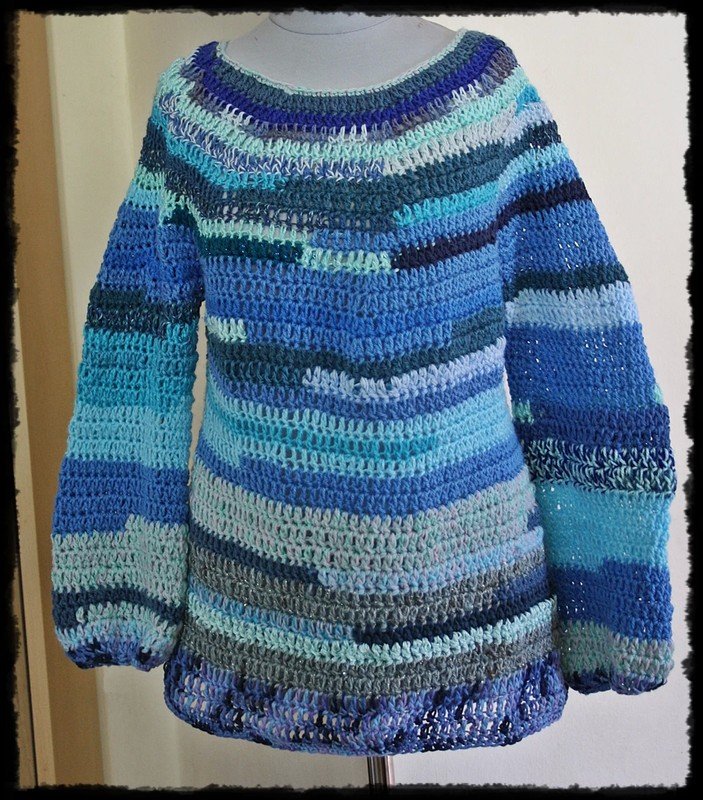Wunderschöner, blauer Vintage Strickpullover, Gr.S